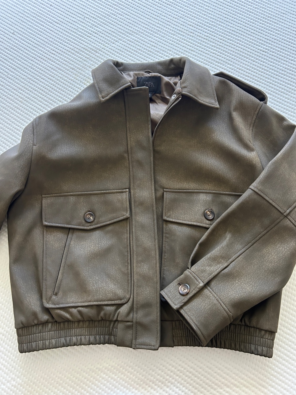 Zara Olive Green Bomber Jacket
